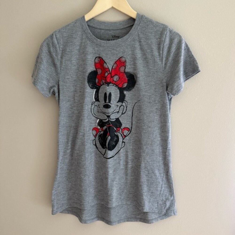 Disney Minnie Mouse Short Sleeve Tee Gray Red Size‎ Small